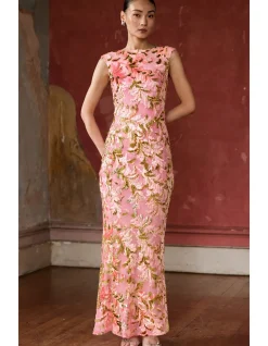 HEAVENLY HEIGHTS MAXI DRESS PINK GOLD