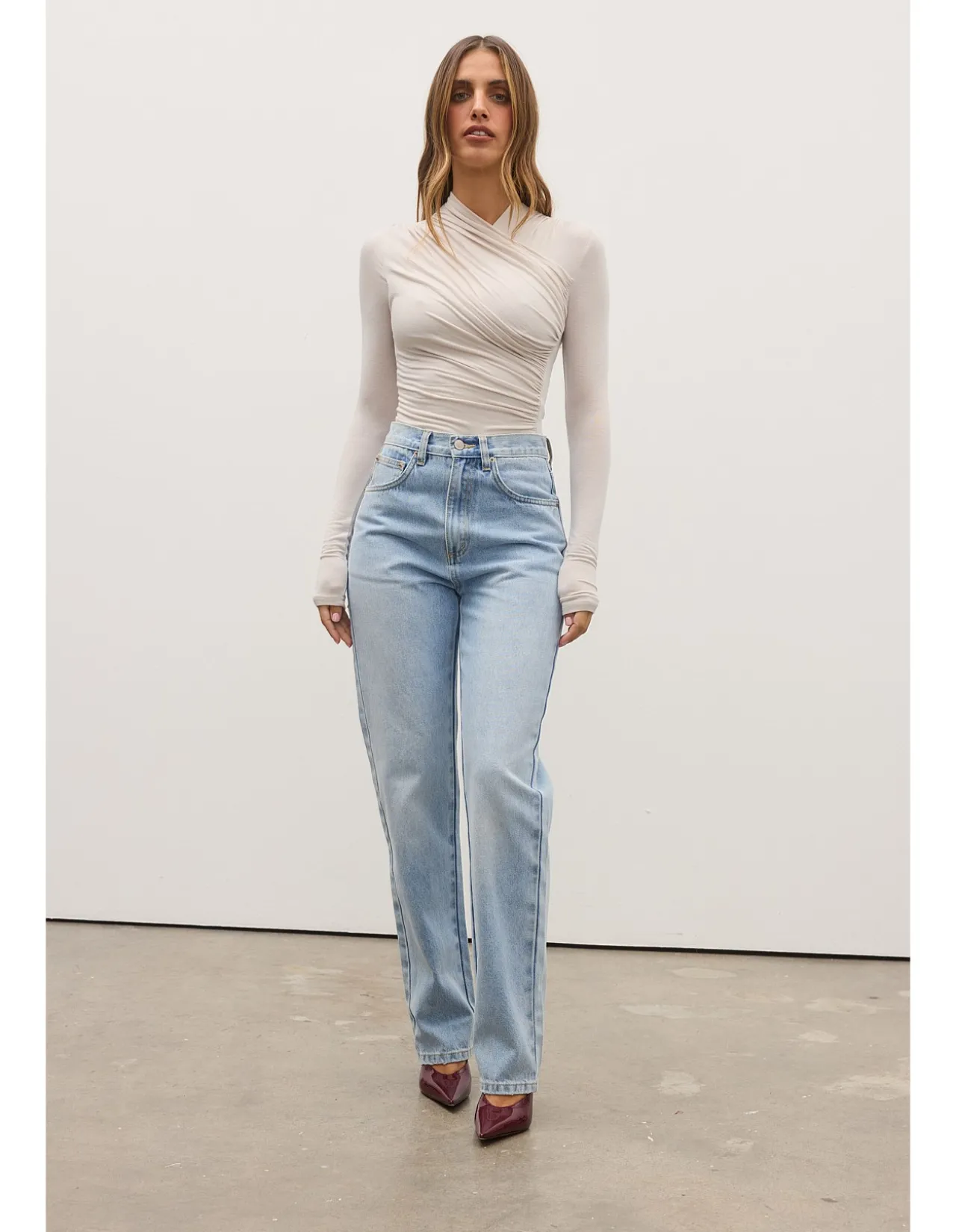 Heidi High Rise Straight Leg Denim Jeans