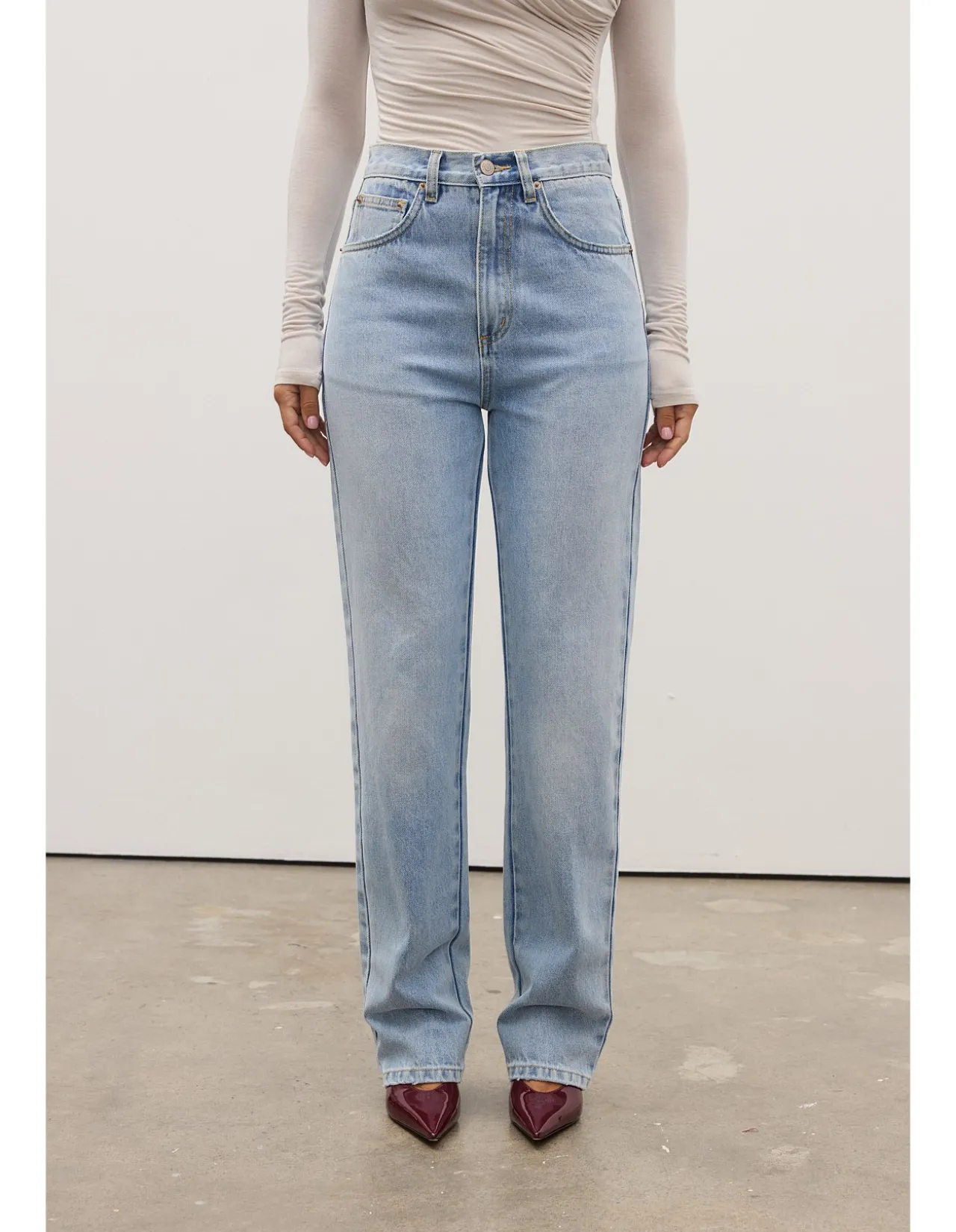 Heidi High Rise Straight Leg Denim Jeans