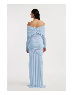 HELOISE OFF-SHOULDER MESH GOWN