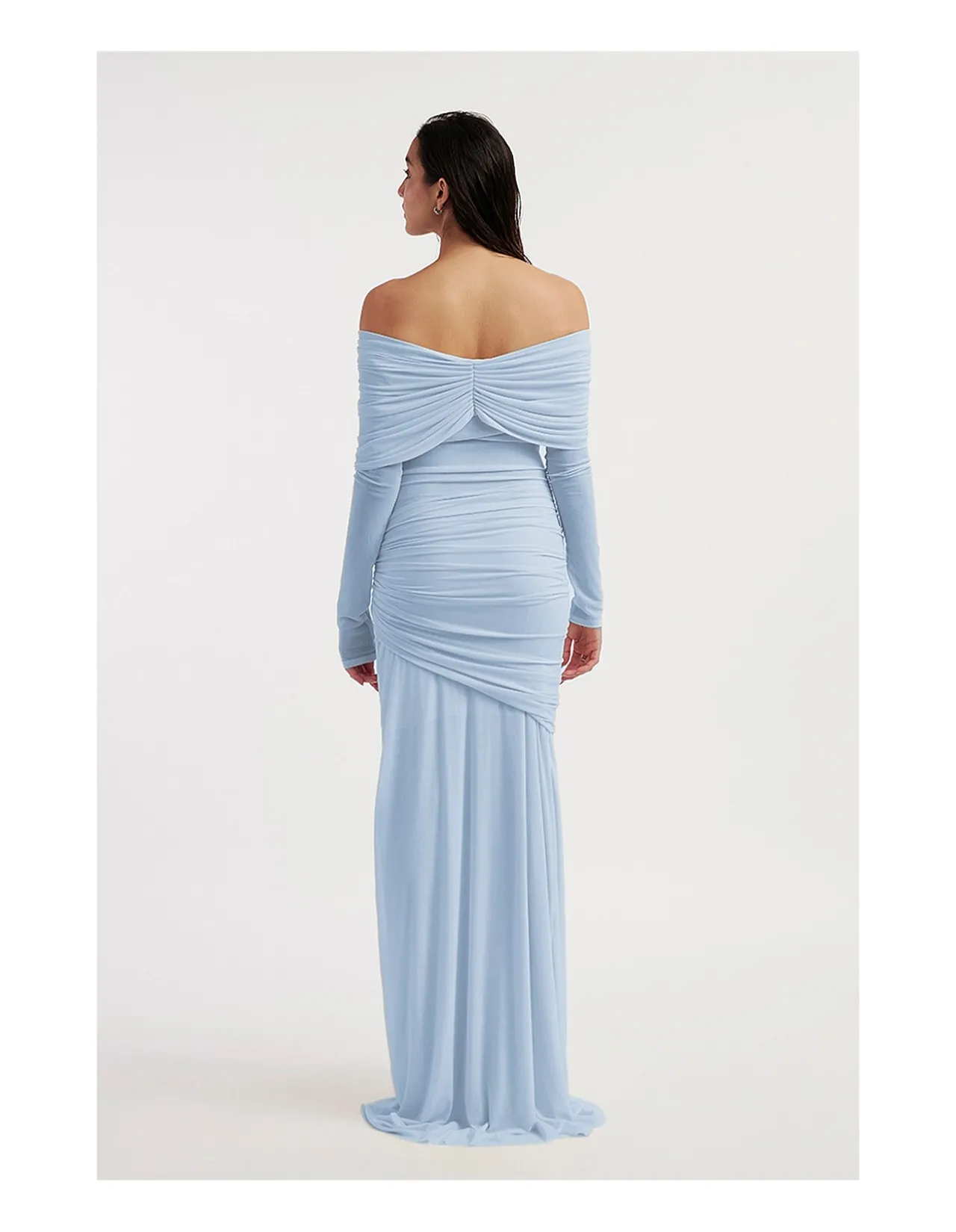 HELOISE OFF-SHOULDER MESH GOWN