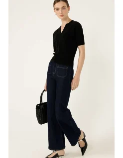 HENLEY KNIT TOP IN BLACK