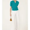 HENLEY KNIT TOP IN SEA GREEN