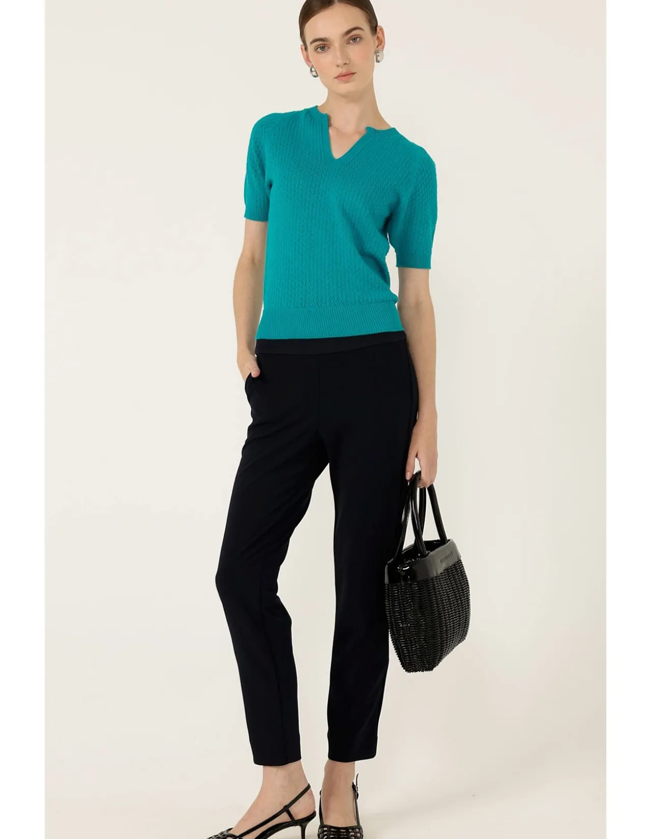 HENLEY KNIT TOP IN SEA GREEN