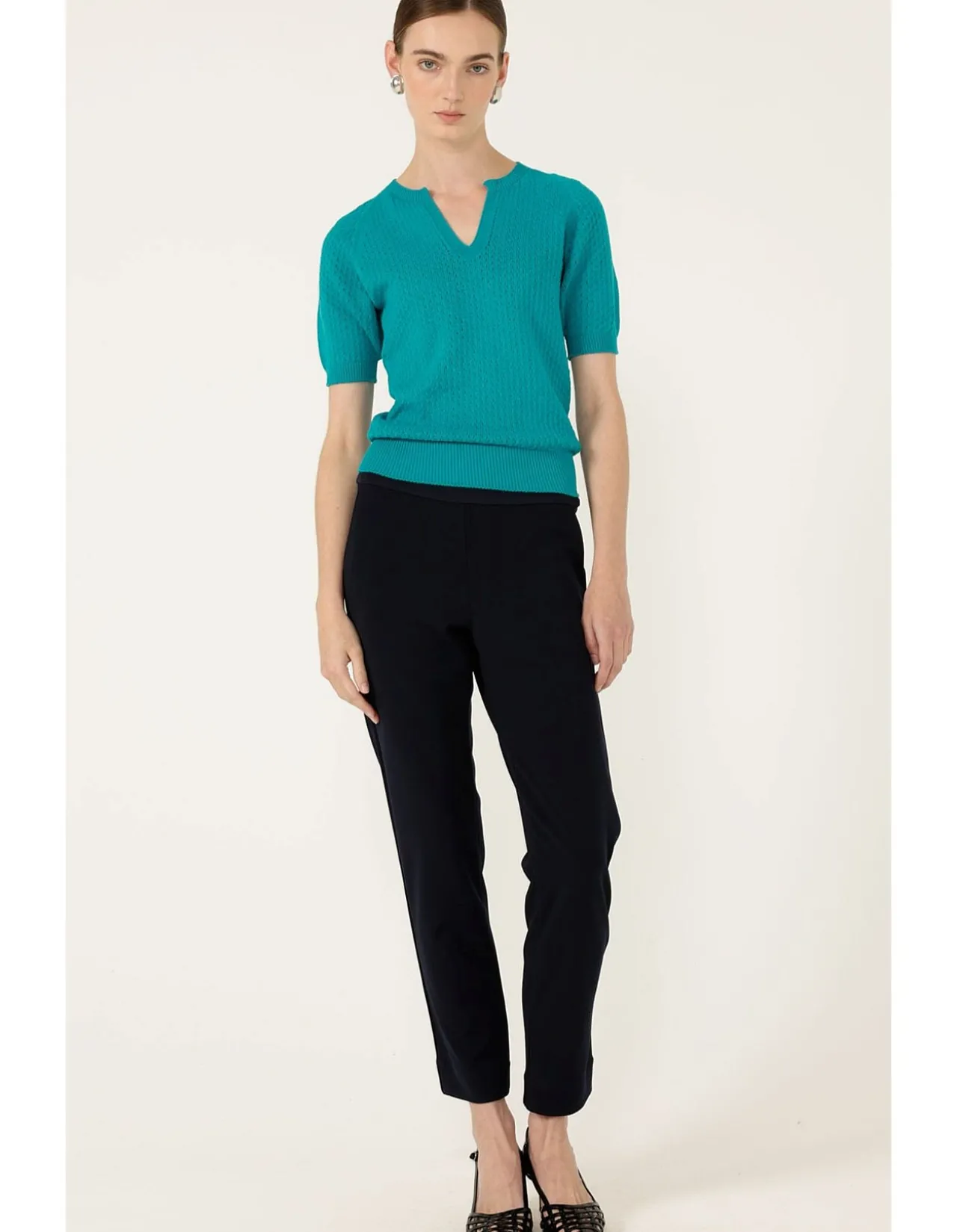 HENLEY KNIT TOP IN SEA GREEN