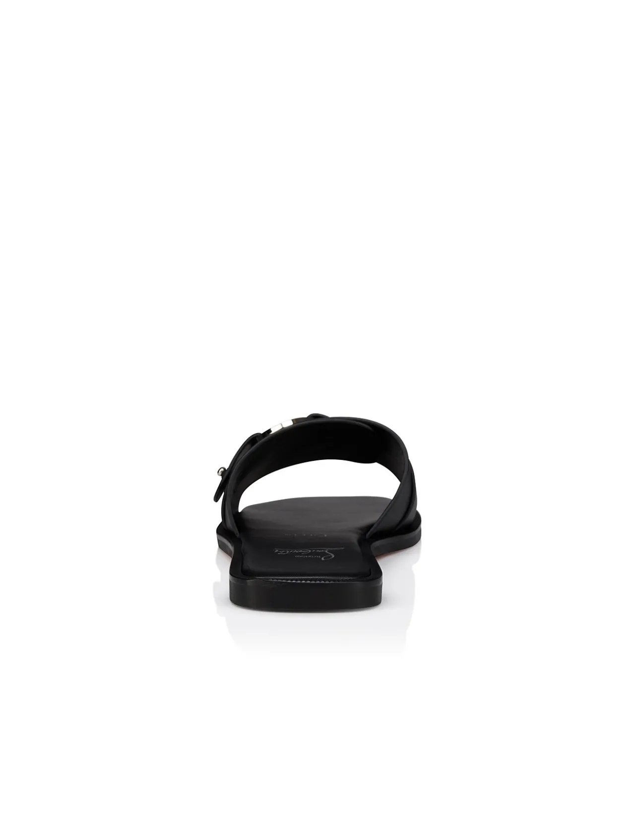 HER IN ROMA MULE FLAT LEATHER BLACK
