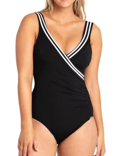 Heritage Classics Gathered Surplice One Piece Swimsuit