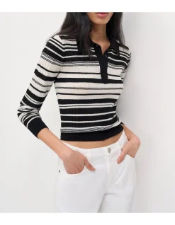 HERMIA STRIPED LS POLO KNIT