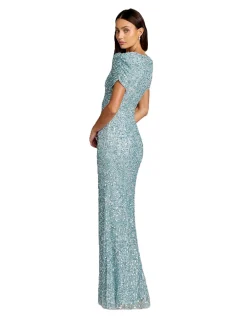 HIGH NECK PUFF SLEEVE GOWN