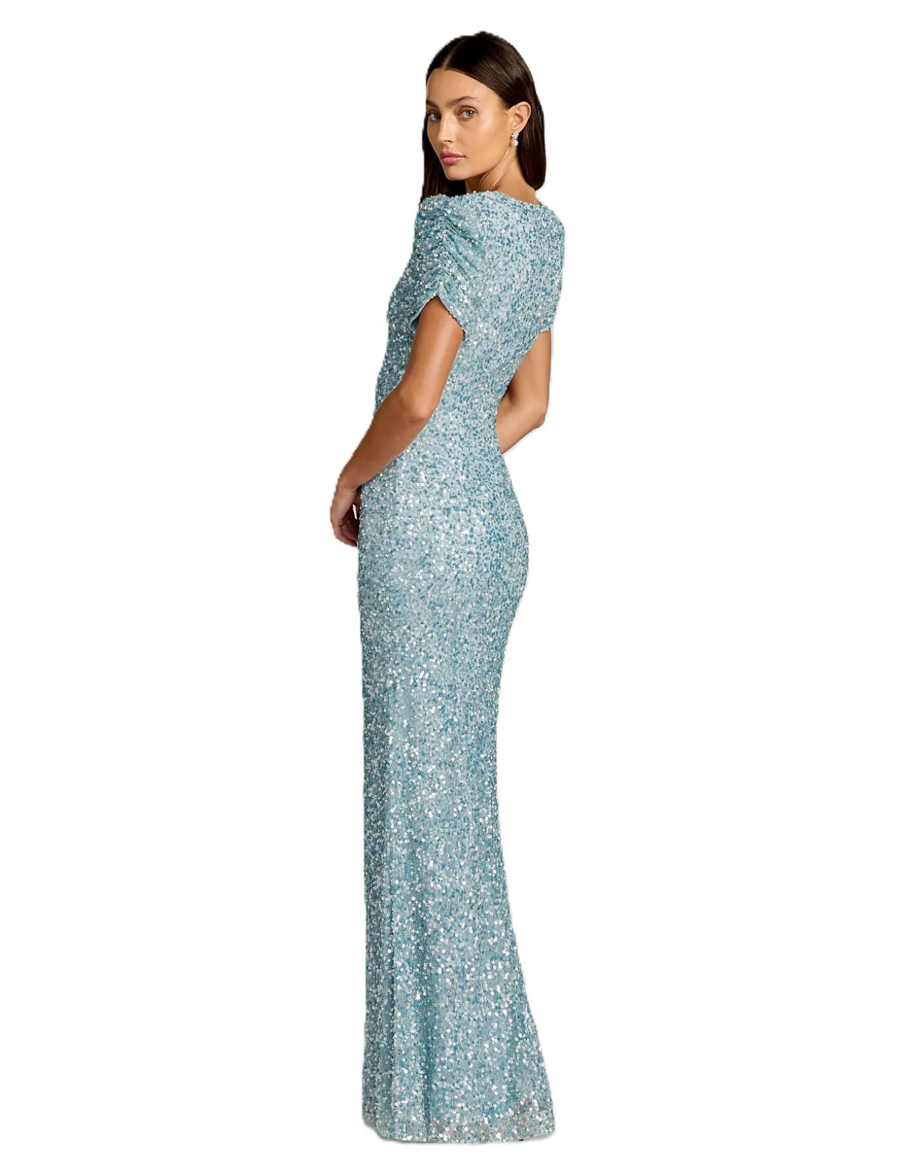 HIGH NECK PUFF SLEEVE GOWN