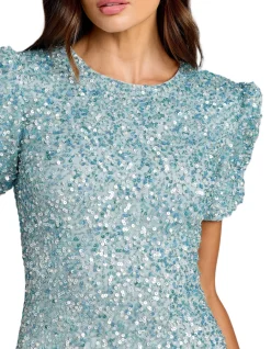 HIGH NECK PUFF SLEEVE GOWN