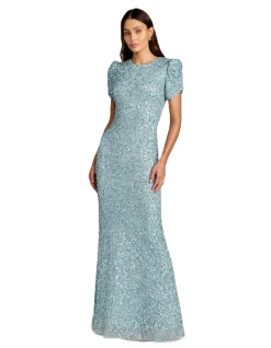 HIGH NECK PUFF SLEEVE GOWN