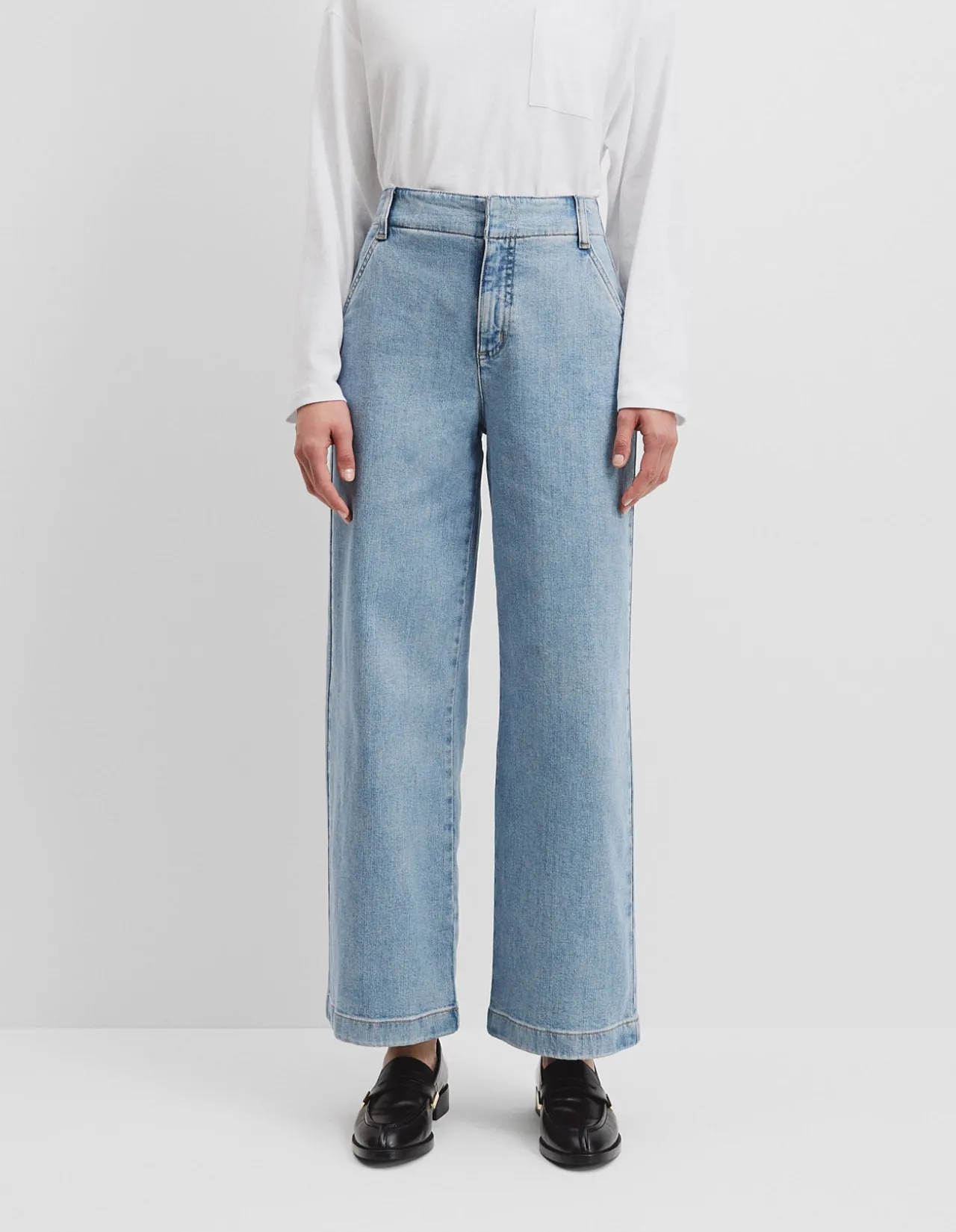High Rise Wide Comfort Stretch Wide Leg Jeans