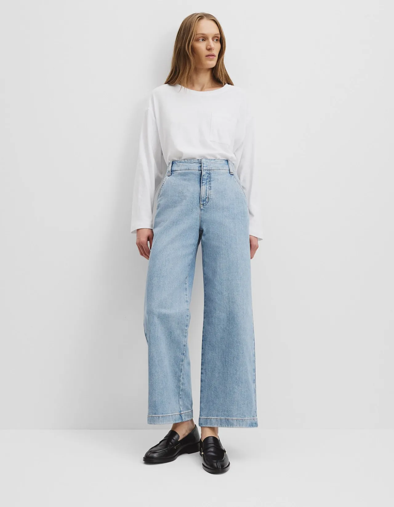 High Rise Wide Comfort Stretch Wide Leg Jeans