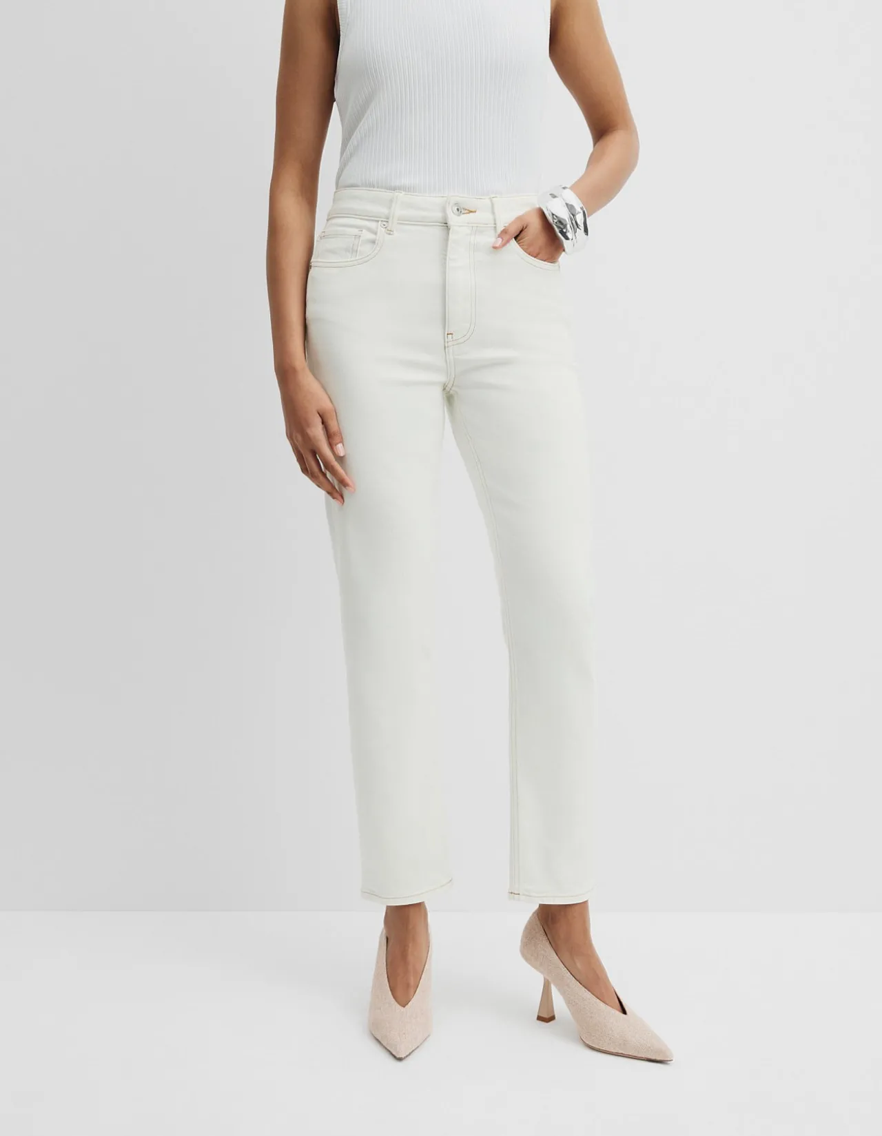 High Rise Comfort Stretch Slim Leg Jean