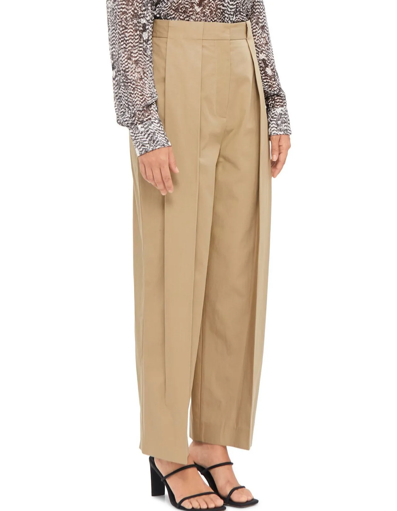 High Waist Pleated Loose Cotton Pants