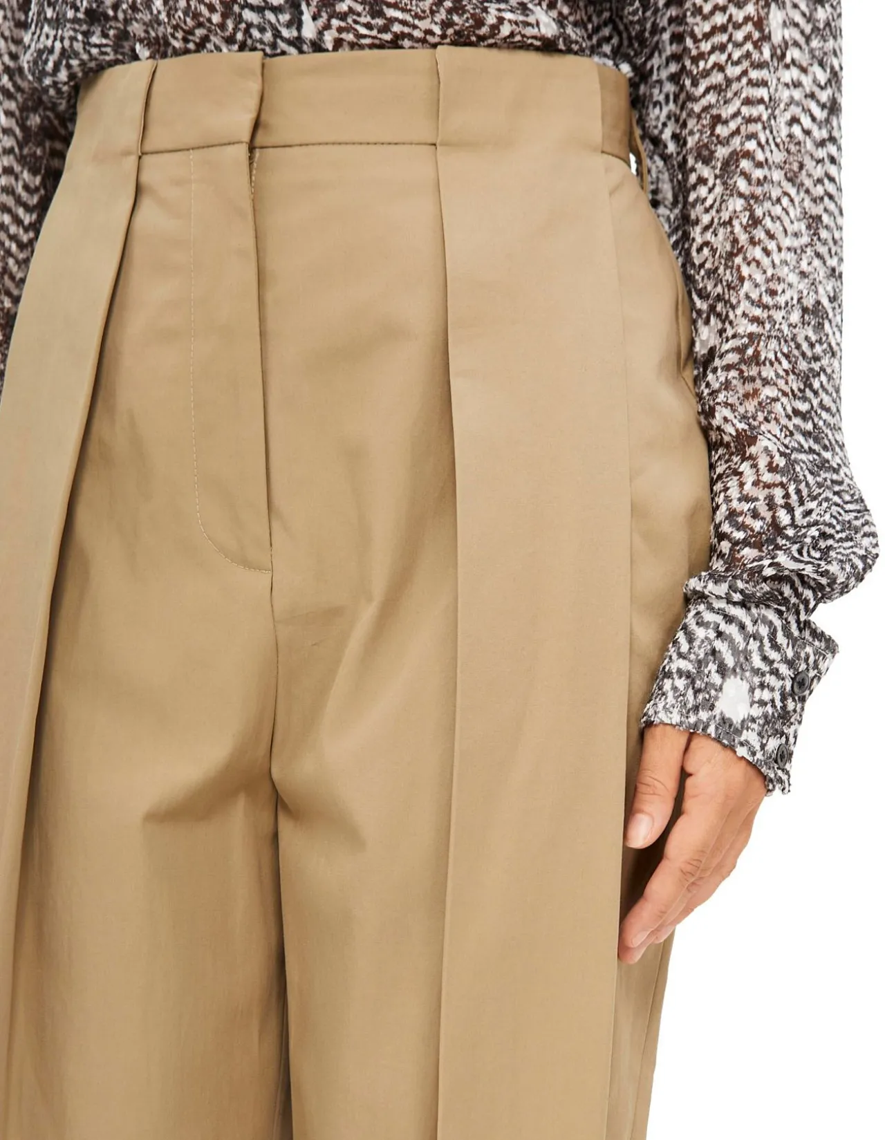 High Waist Pleated Loose Cotton Pants