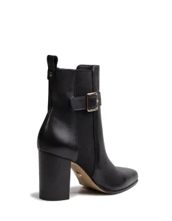 Holli Black Leather Ankle Boot