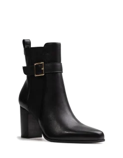 Holli Black Leather Ankle Boot