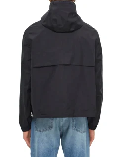Hooded Windbreaker with Adjustable Drawstring