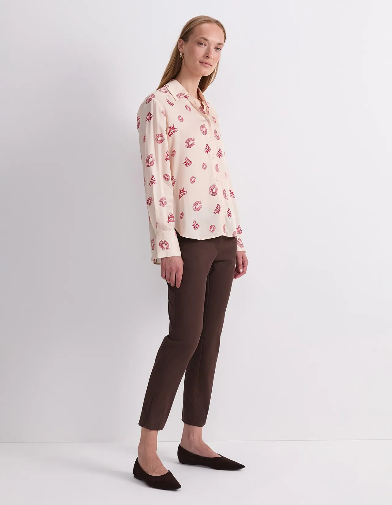 HORSE COL BLOCK PRINT SHIRT
