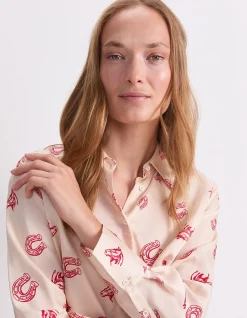 HORSE COL BLOCK PRINT SHIRT