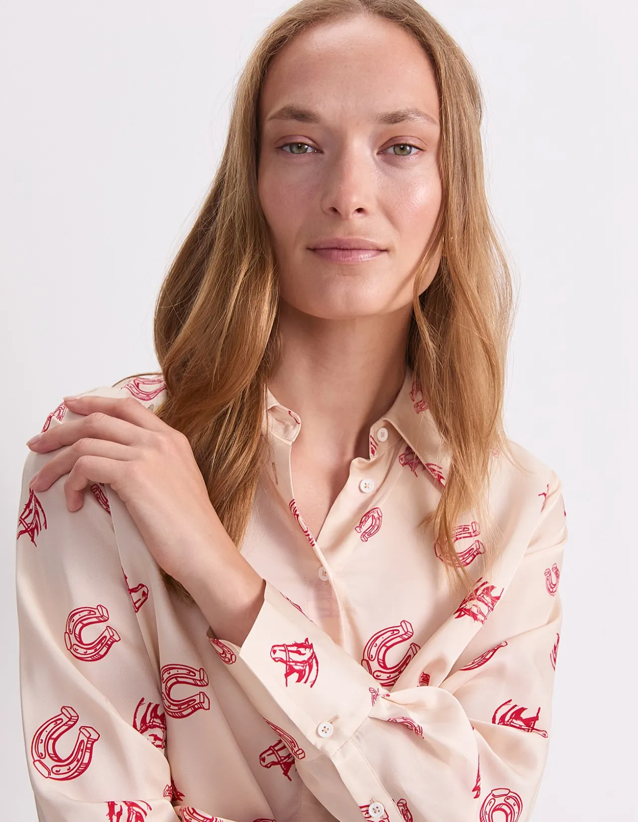 HORSE COL BLOCK PRINT SHIRT