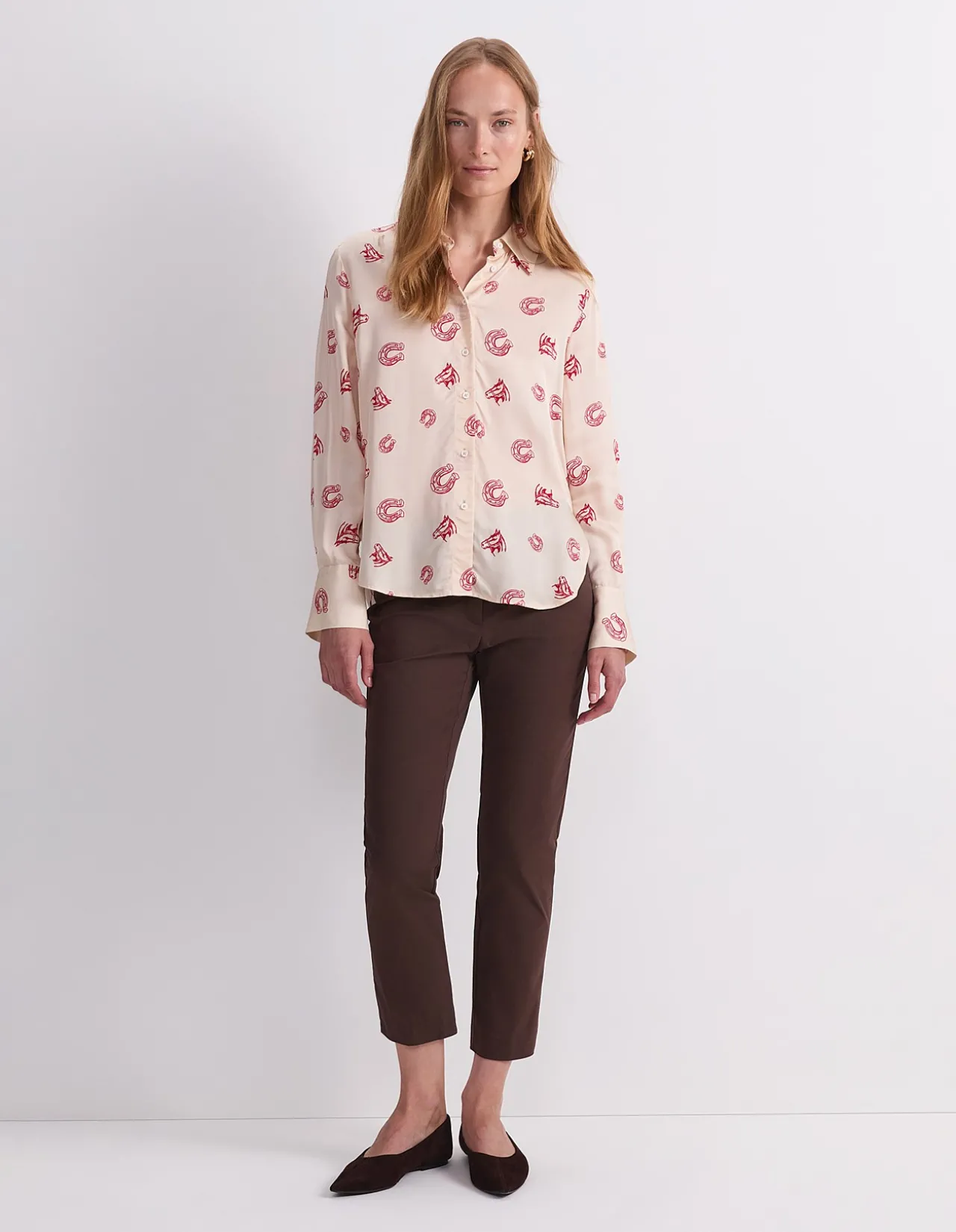 HORSE COL BLOCK PRINT SHIRT