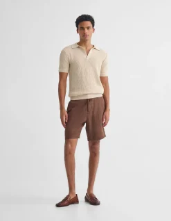 HUCK LINED KNITTED POLO