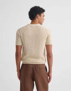 HUCK LINED KNITTED POLO