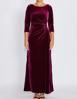 HUXLEY DARK BERRY VELOUR GOWN