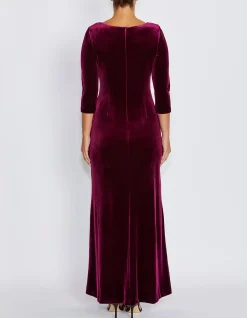 HUXLEY DARK BERRY VELOUR GOWN