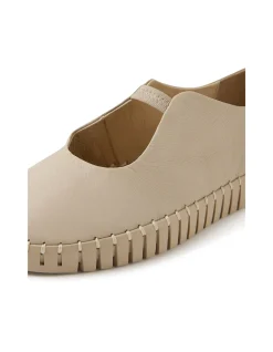 Hylow Elasticated Leather Flat Shoes
