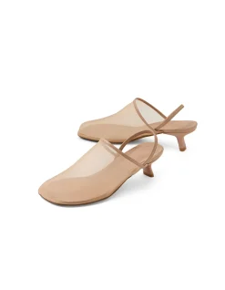 ICAN Mesh Slingback Kitten Heel Mules