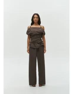Iliah Relaxed Foldover Waist Wide Leg Pant