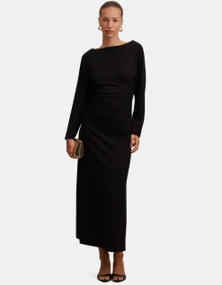 IMMY CINCHED WAIST MIDI DRESS