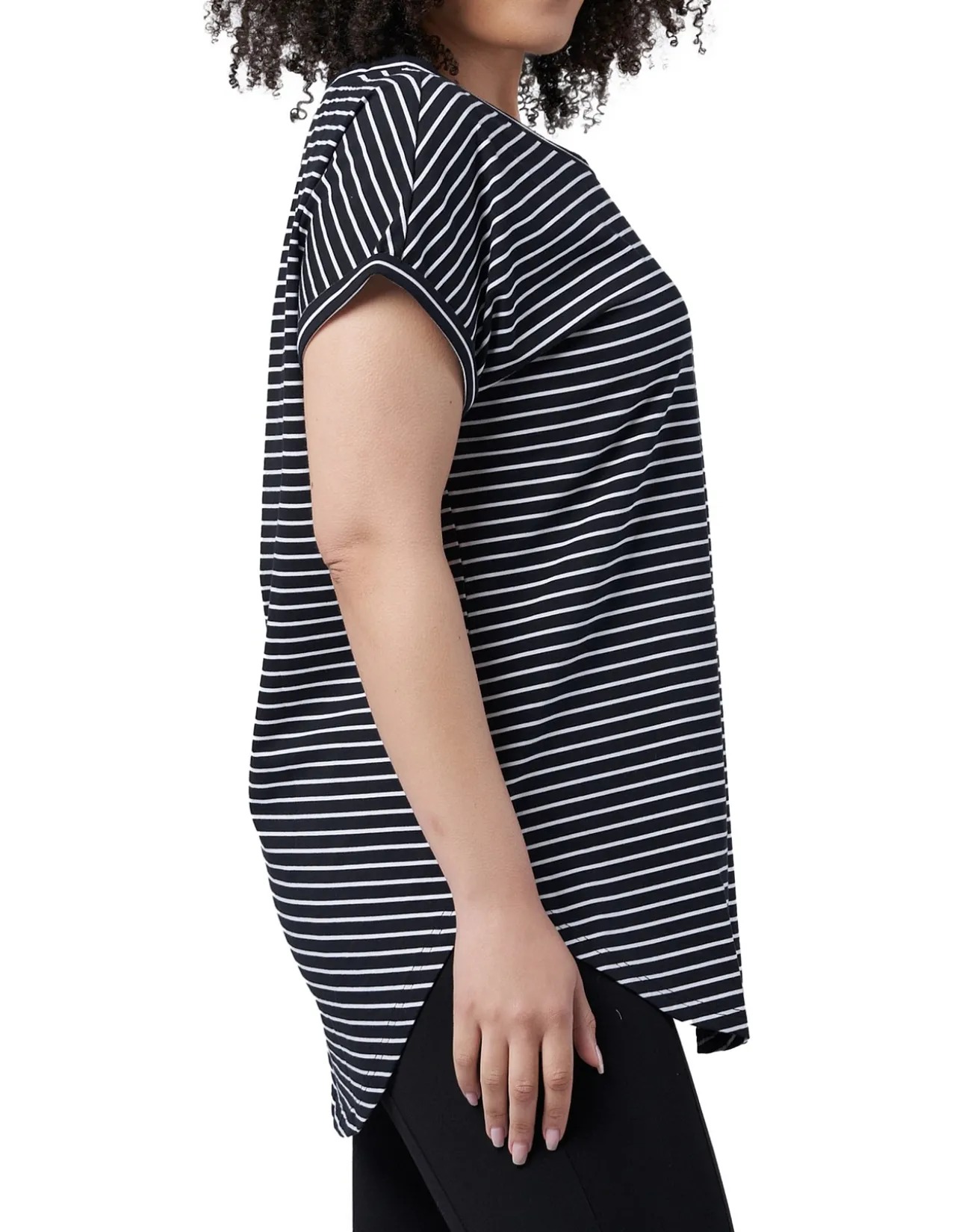 INDIGO TONIC - LAUREN LONGLINE STRIPE TEE