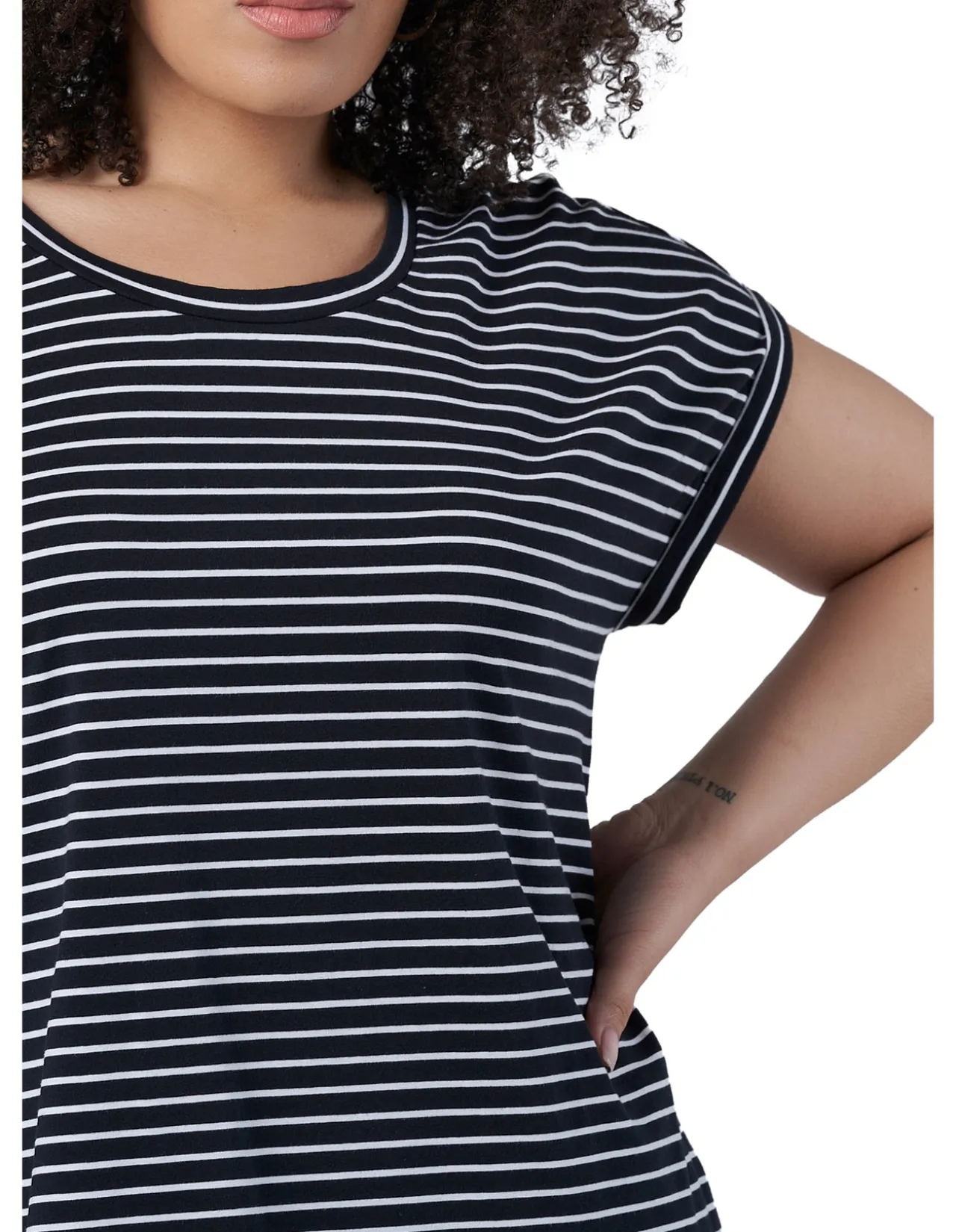 INDIGO TONIC - LAUREN LONGLINE STRIPE TEE