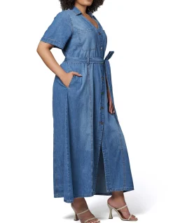 INDIGO TONIC - NAOMI CHAMBRAY MAXI DRESS