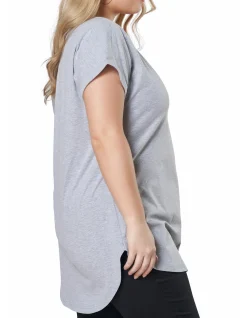 INDIGO TONIC - JACINTA LONGLINE V NECK TEE