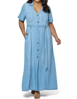 INDIGO TONIC - NAOMI CHAMBRAY MAXI DRESS
