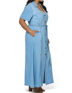 INDIGO TONIC - NAOMI CHAMBRAY MAXI DRESS
