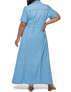 INDIGO TONIC - NAOMI CHAMBRAY MAXI DRESS