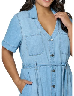 INDIGO TONIC - NAOMI CHAMBRAY MAXI DRESS
