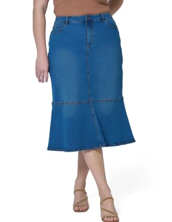 INDIGO TONIC - PENNY DENIM MIDI SKIRT
