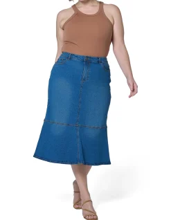 INDIGO TONIC - PENNY DENIM MIDI SKIRT