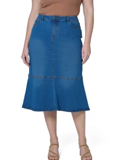 INDIGO TONIC - PENNY DENIM MIDI SKIRT