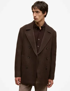 Italian Wool Herringbone Peacoat