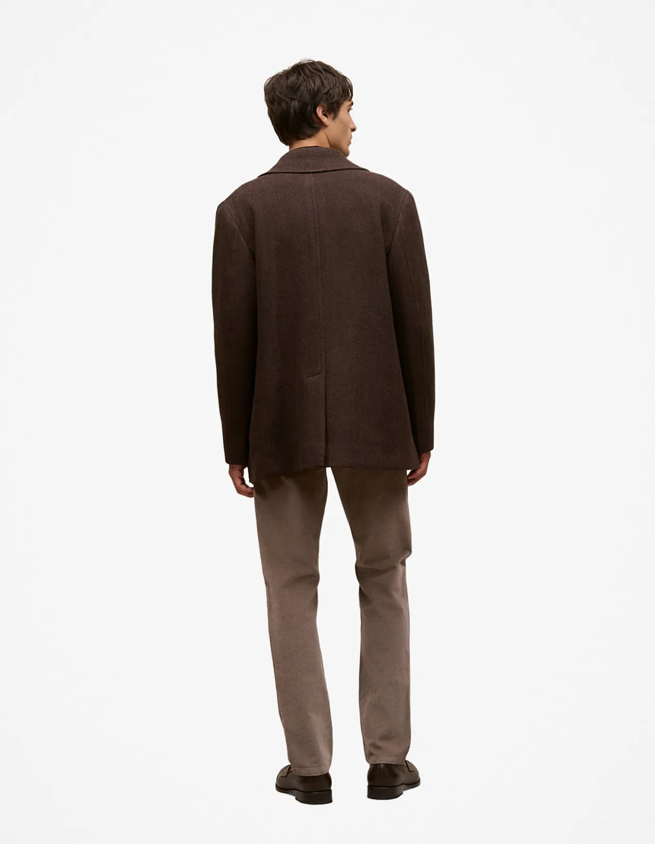 Italian Wool Herringbone Peacoat