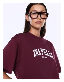 IVY RELAXED TEE - BURGUNDY